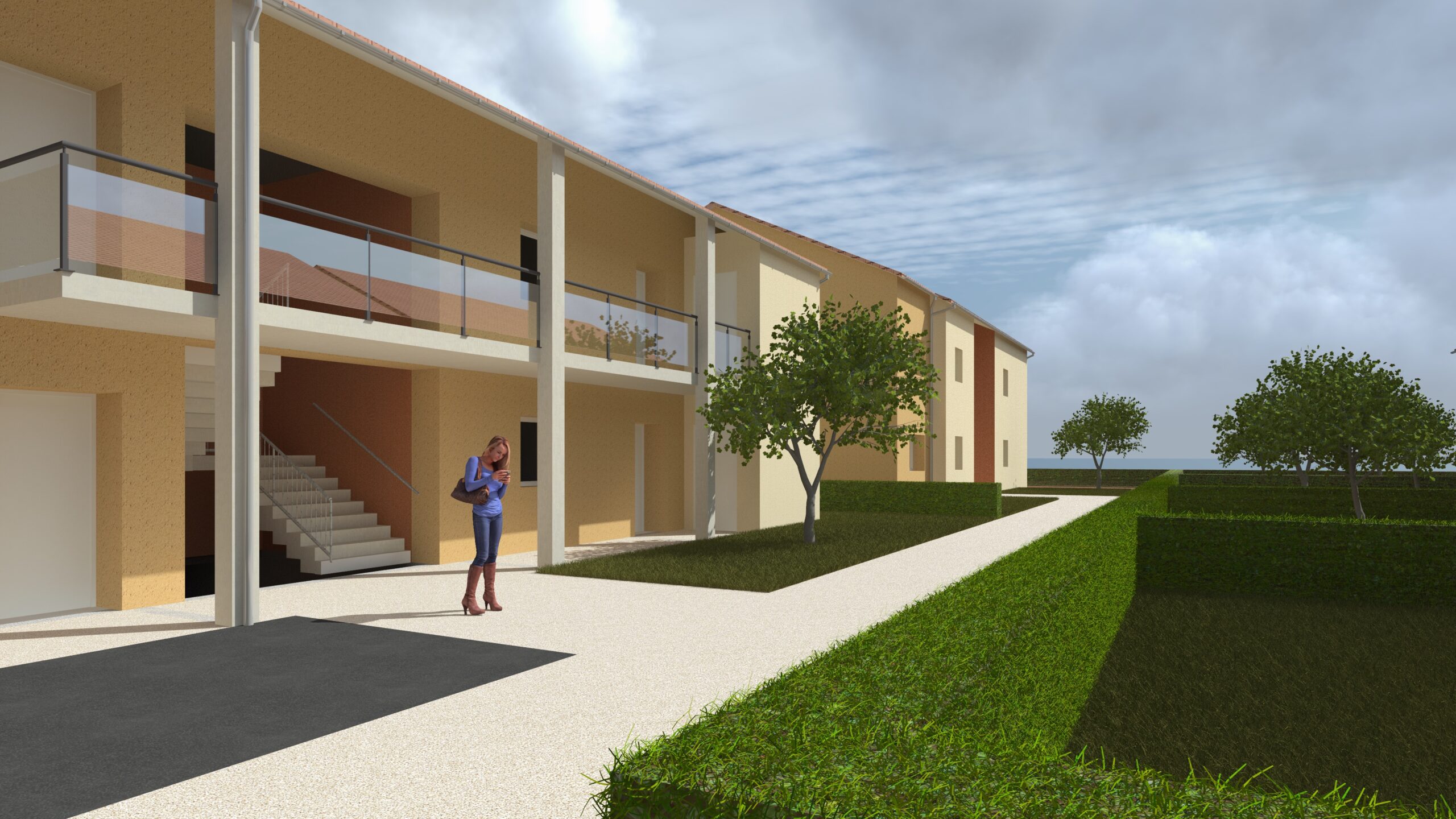 Vue architecturale des logements collectifs du Mont Randon à Lure